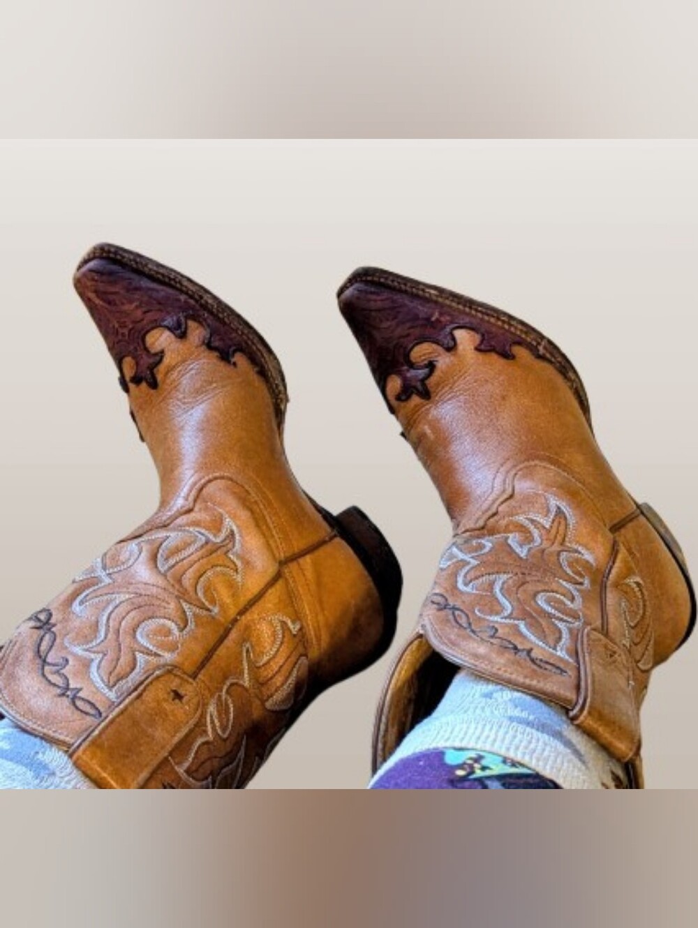 Tony Lama Vintage Western Leather Snip Toe Cowgirl Boots Santa Fe Sz 6.5 - Picture 6 of 7